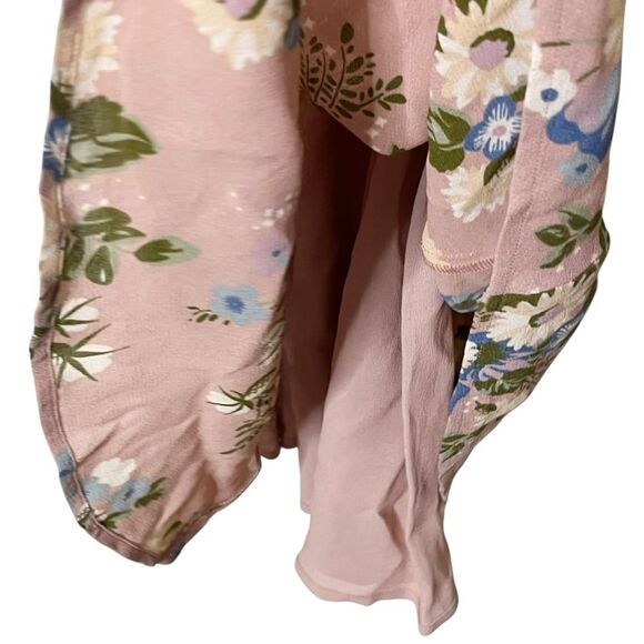 Reformation Elyse Mini Dress Women’s Size 2 Pink Floral Ruffle Straps Summer - Picture 5 of 8